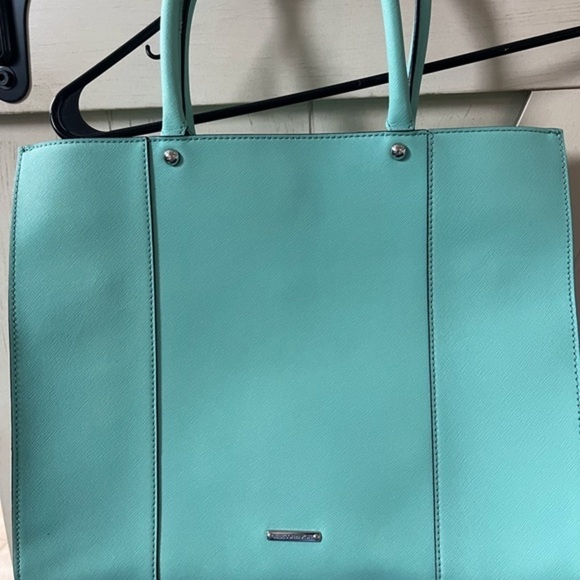 Rare Rebecca Minkoff Metallic Turquoise  MAB Tote - Picture 3 of 4